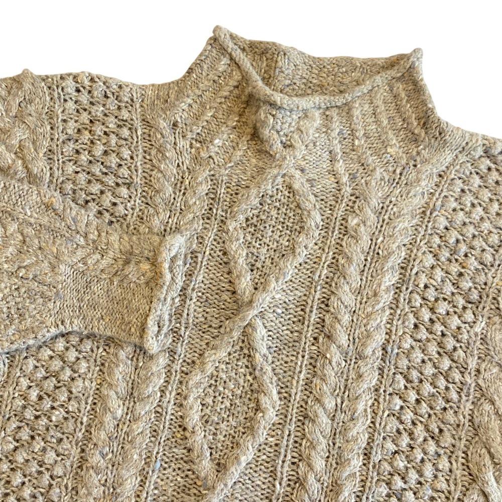 Vintage Express Tricot Sweater Women M Handknitted Mock Neck Angora Wool Sweater